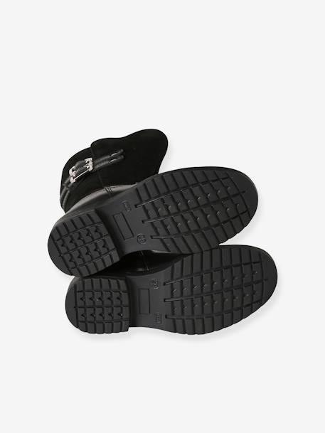 Bottes cavalières zippées cuir fille noir - vertbaudet enfant 