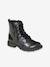 Boots enfant fille vernies synthétique zippées bronze+lot noir+noir+noir imprimé - vertbaudet enfant 