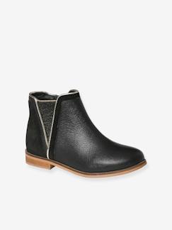 Chaussures-Boots enfant fille cuir zippées