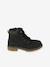 Boots crantées lacées et zippées cuir noir - vertbaudet enfant 