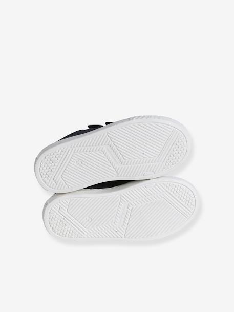 Derbies garçon cuir à scratchs marine+MARRON MOYEN UNI - vertbaudet enfant 