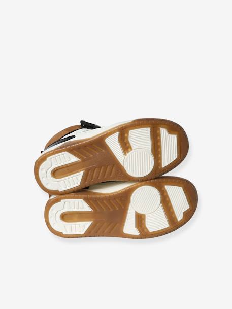 Baskets enfant garçon synthétique montantes à scratchs denim brut+noir - vertbaudet enfant 