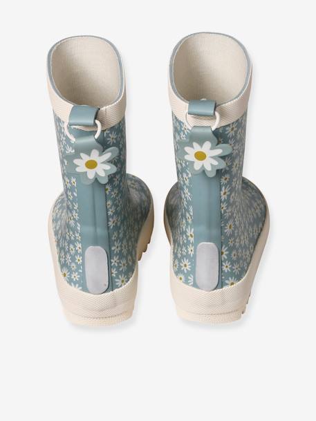 Bottes pluie fille caoutchouc bleu imprimé+rose imprimé - vertbaudet enfant 