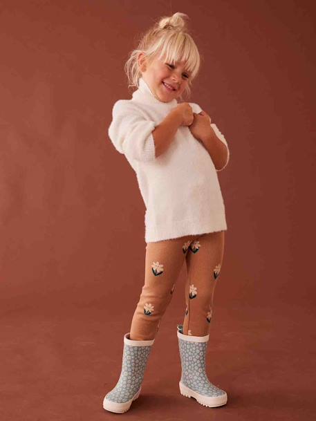 Bottes pluie fille caoutchouc bleu imprimé+rose imprimé - vertbaudet enfant 