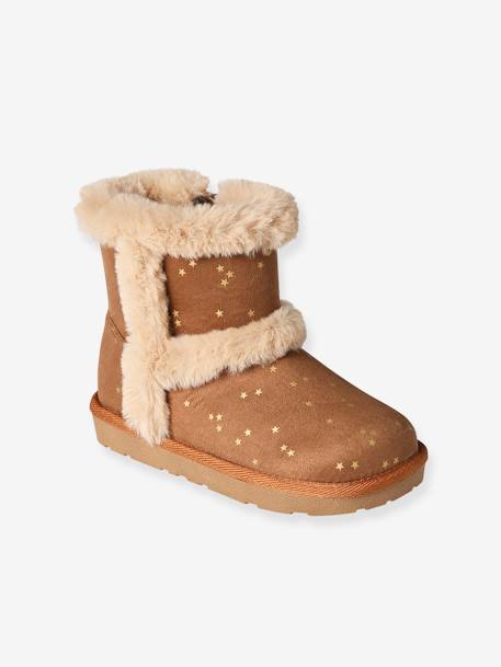 Boots enfant fille fourrées zippées marron - vertbaudet enfant 