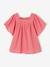 Blouse met vierkante halslijn en Engels borduursel baby's framboos - vertbaudet enfant 