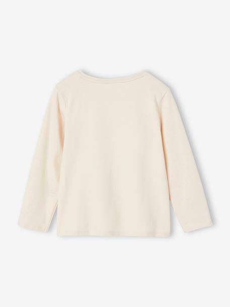 Tee-shirt à message fille beige poudré+vert de gris - vertbaudet enfant 