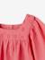 Blouse met vierkante halslijn en Engels borduursel baby's framboos - vertbaudet enfant 