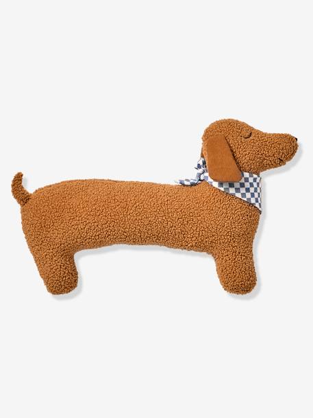 Coussin chien teckel en sherpa ACHILLE marron - vertbaudet enfant 