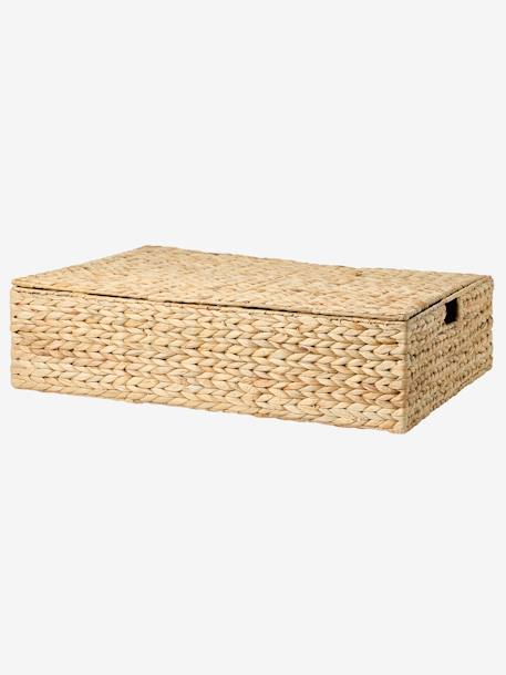 Panier de rangement XL pour dessous de lit en jacinthe d'eau beige doré - vertbaudet enfant 