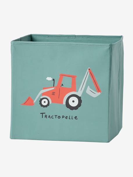 Lot de 3 bacs de rangement Engins de chantier vert - vertbaudet enfant 