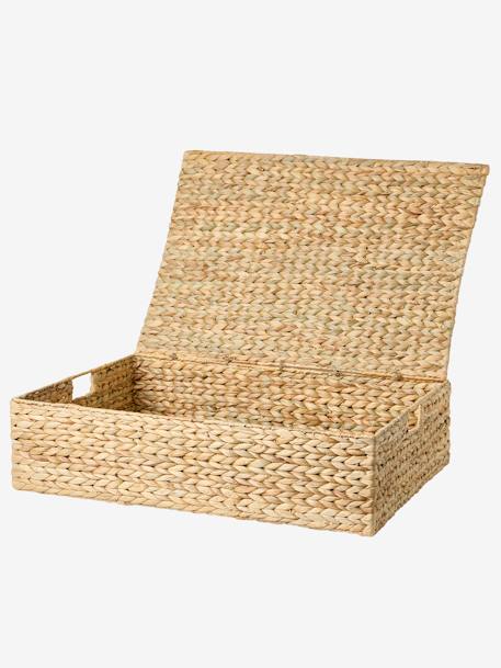 Panier de rangement XL pour dessous de lit en jacinthe d'eau beige doré - vertbaudet enfant 