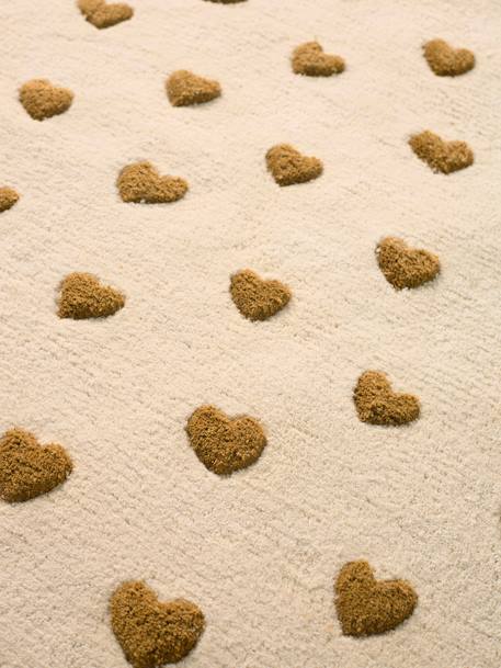 Tapis rond Coeur beige imprimé - vertbaudet enfant 