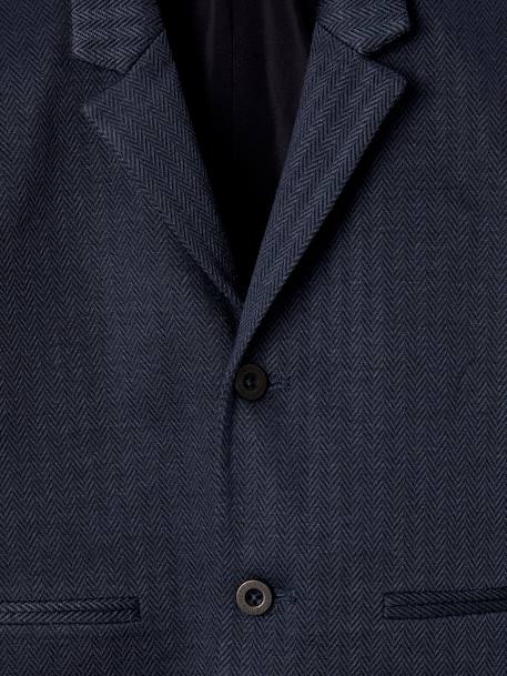 Jongensjack met visgraatmotief marineblauw - vertbaudet enfant 