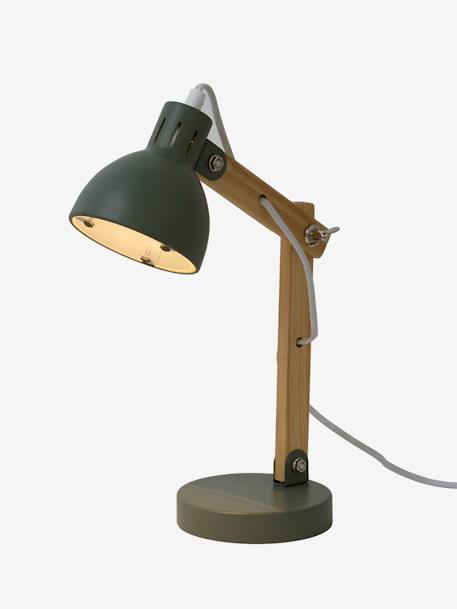 Opvallende bureaulamp van hout en metaal saliegroen - vertbaudet enfant 