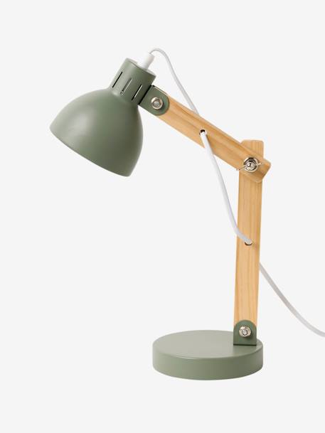 Opvallende bureaulamp van hout en metaal saliegroen - vertbaudet enfant 