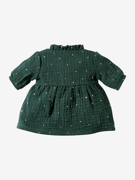 Robe en gaze de coton pour poupon vert - vertbaudet enfant 