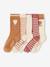 Lot 5 paires de chaussettes coeur fille abricot+beige+bleu chambray+mauve - vertbaudet enfant 