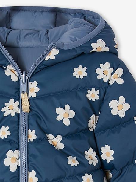 Doudoune fille légère réversible marine+vert émeraude+vert sauge - vertbaudet enfant 