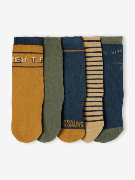 Lot de 5 paires de chaussettes 'dino' garçon beige - vertbaudet enfant 