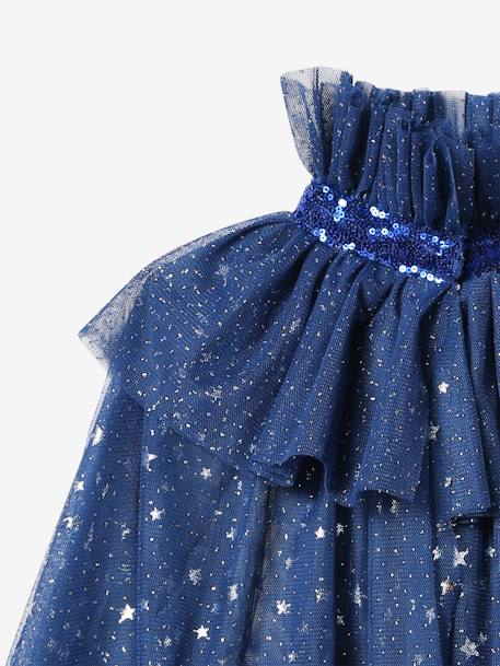 Cape à étoiles et paillettes + baguette blanc+bleu+noir - vertbaudet enfant 