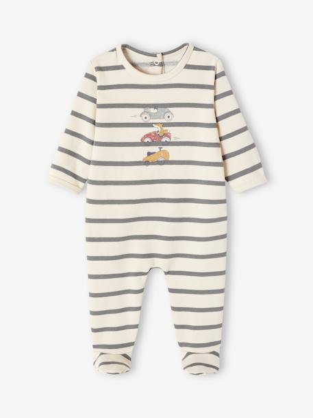 Dors-bien rayé motif voitures bébé garçon écru - vertbaudet enfant 