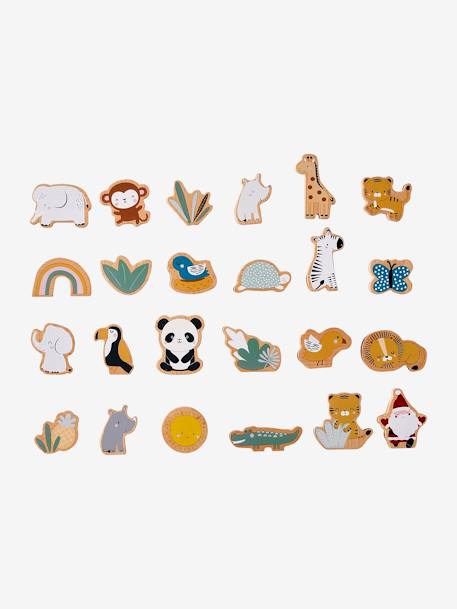 Adventskalender met FSC® houten speelgoed blauw+ecru+hout - vertbaudet enfant 