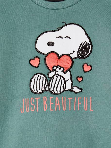 Sweat Snoopy Peanuts fille vert émeraude - vertbaudet enfant 