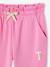 Molton joggingbroek voor meisjes met paperbag ceintuur snoepjesroze - vertbaudet enfant 