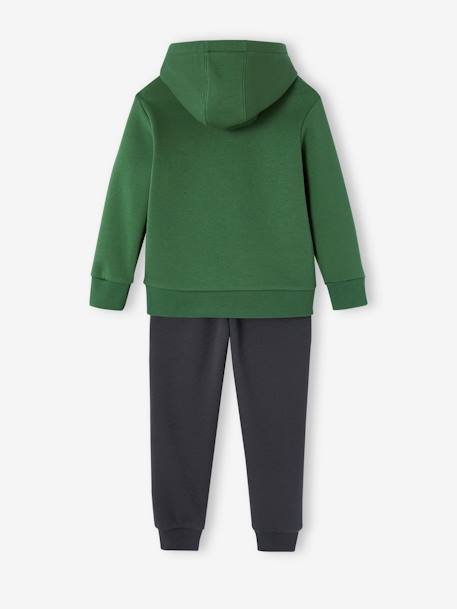 Sportset sweater met capuchon en joggingbroek jongens groen - vertbaudet enfant 