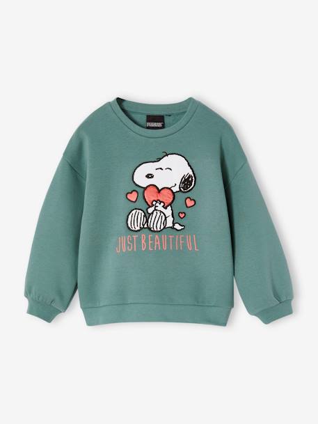 Sweat Snoopy Peanuts fille vert émeraude - vertbaudet enfant 