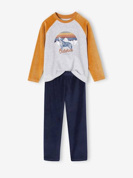 Lot de 2 pyjamas garçon velours loup caramel - vertbaudet enfant 