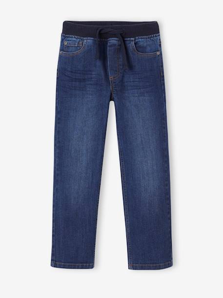 Onverwoestbare rechte relaxjeans jongens, eenvoudig aan te trekken denimgrijs+double stone+ongewassen denim+stone - vertbaudet enfant 