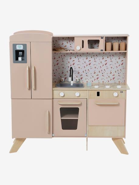 Grande cuisine en bois FSC® équipée rose - vertbaudet enfant 