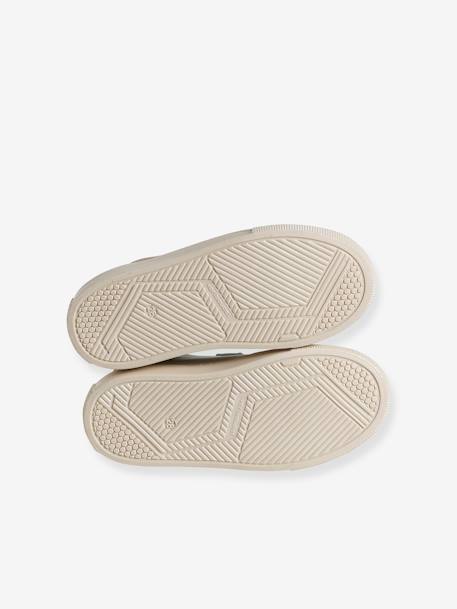 Baskets enfant garçon cuir à scratchs écru+lot bleu - vertbaudet enfant 