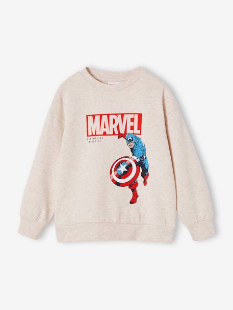 Sweat Captain America Avengers Marvel garçon beige chiné - vertbaudet enfant 