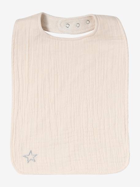 Set van 2 personaliseerbare slabbetjes van katoengaas veel blauw - vertbaudet enfant 