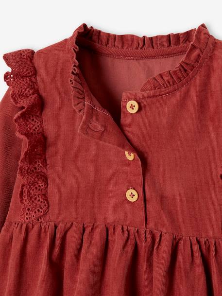Robe bébé velours volants en broderie anglaise terracotta - vertbaudet enfant 