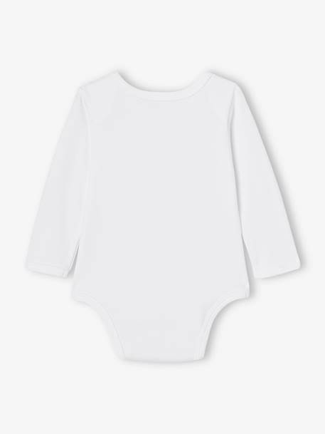Set met 5 rompertjes 5 lange mouwen BASICS baby met Amerikaanse mouwgaten van biokatoen veel wit - vertbaudet enfant 