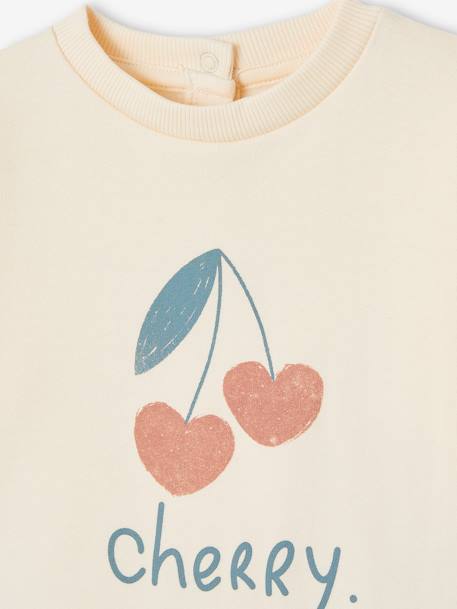 Basics babysweatshirt met drukknopen op de rug vanille - vertbaudet enfant 