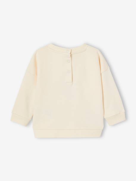 Basics babysweatshirt met drukknopen op de rug vanille - vertbaudet enfant 