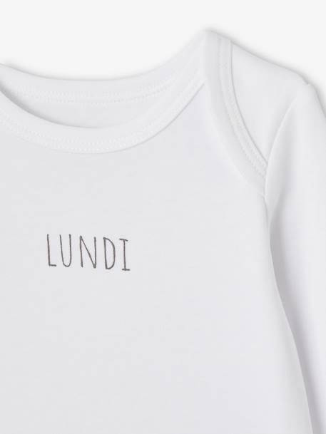 Lot 5 bodies manches longues BASICS bébé emmanchures US en coton bio lot blanc - vertbaudet enfant 