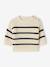 Pull bébé garçon en côte perlée beige chiné+écru+vert sauge - vertbaudet enfant 