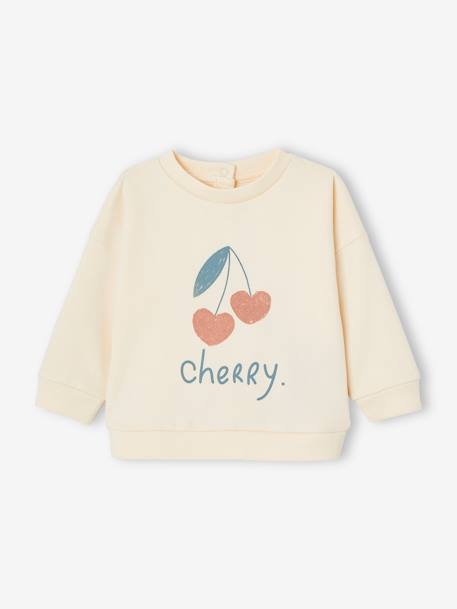 Basics babysweatshirt met drukknopen op de rug vanille - vertbaudet enfant 
