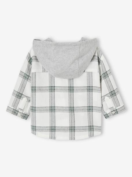 Chemise à capuche à carreaux bébé écru - vertbaudet enfant 