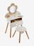Rieten kaptafel + accessoires in FSC® hout rozen+wit - vertbaudet enfant 