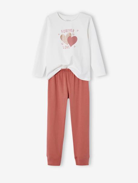 Lot 2 de pyjamas fille coeurs framboise - vertbaudet enfant 