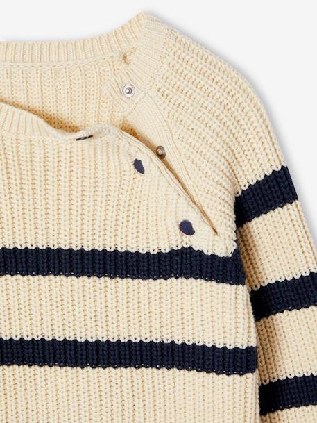 Gestreepte jongenstrui ecru+inktblauw+kaki+karamel - vertbaudet enfant 