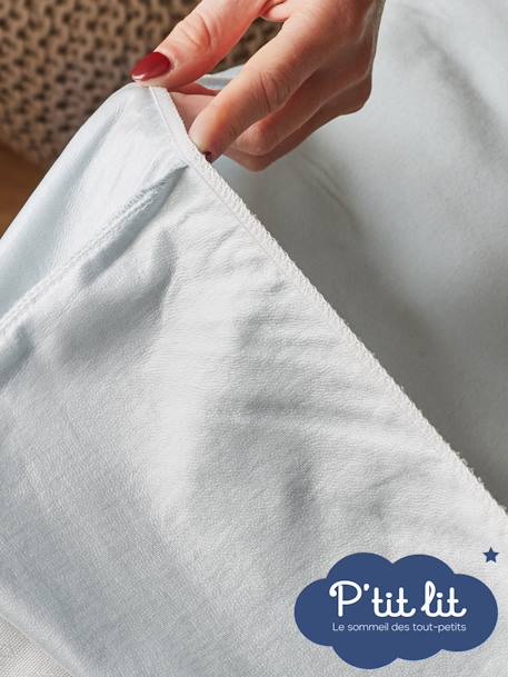 Drap magique 2 en 1 : drap-housse / alèse P'TIT LIT gris - vertbaudet enfant 