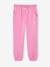 Molton joggingbroek voor meisjes met paperbag ceintuur snoepjesroze - vertbaudet enfant 